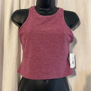 Beyond Yoga Spacedye Slim Racerback Crop Tank Plum Heather L NWT